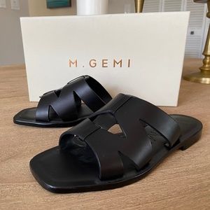 M. Gemi The M Sandal, Black Leather; Size 5.5 (35.5)